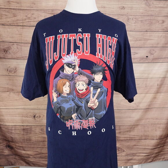 JUJUTSU KAISEN TOKYO HIGH SCHOOL CRUNCHY ROLL BLUE ANIME TSHIRT SZ 3XL - Picture 4 of 7